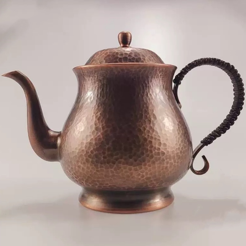 Vintage Coffee Equipment - Vintage Pure Copper Coffee Pot,Hammer Texture