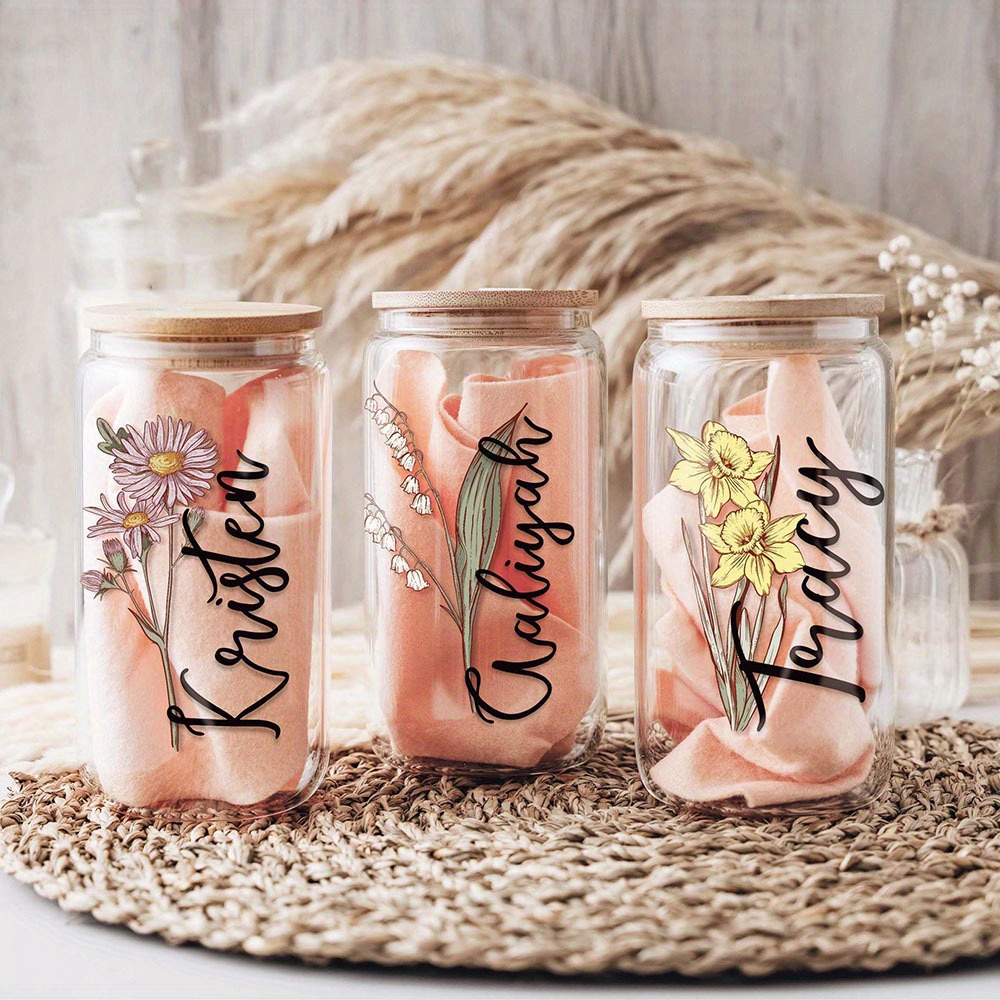 Custom Birth Flower Name Glass - Coffee Equipment With Name recension och pris