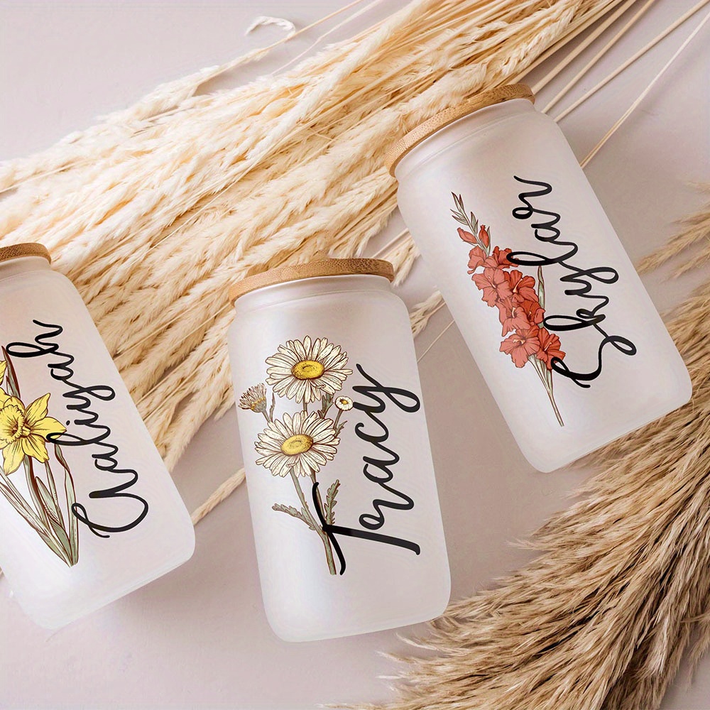 Custom Birth Flower Name Glass - Coffee Equipment With Name recension och pris