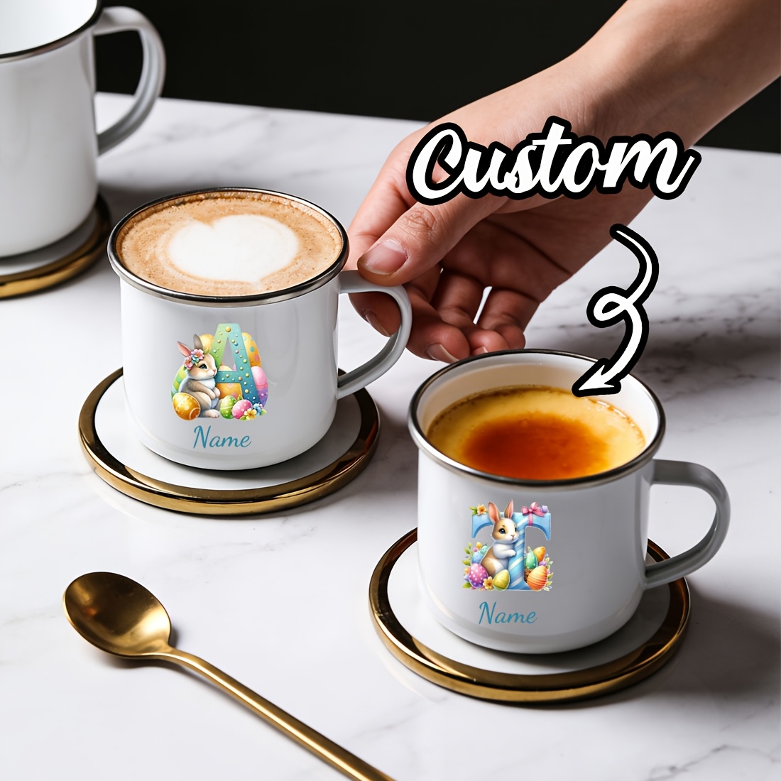 Personalized Mug Floral Initia - Coffee Equipment With Name recension och pris