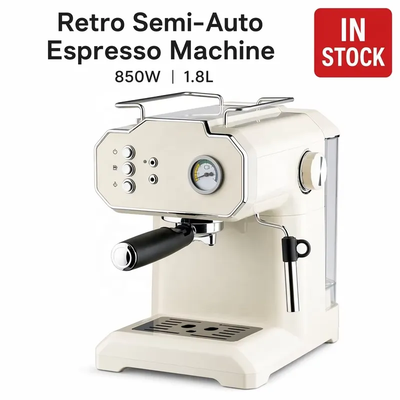 Retro Semi Automatic Espresso  - Pressure Gauge Espresso recension och pris