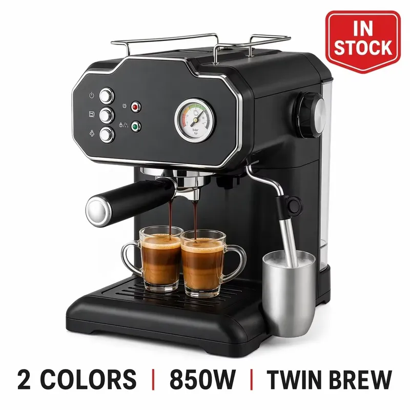 Retro Semi Automatic Espresso  - Pressure Gauge Espresso recension och pris