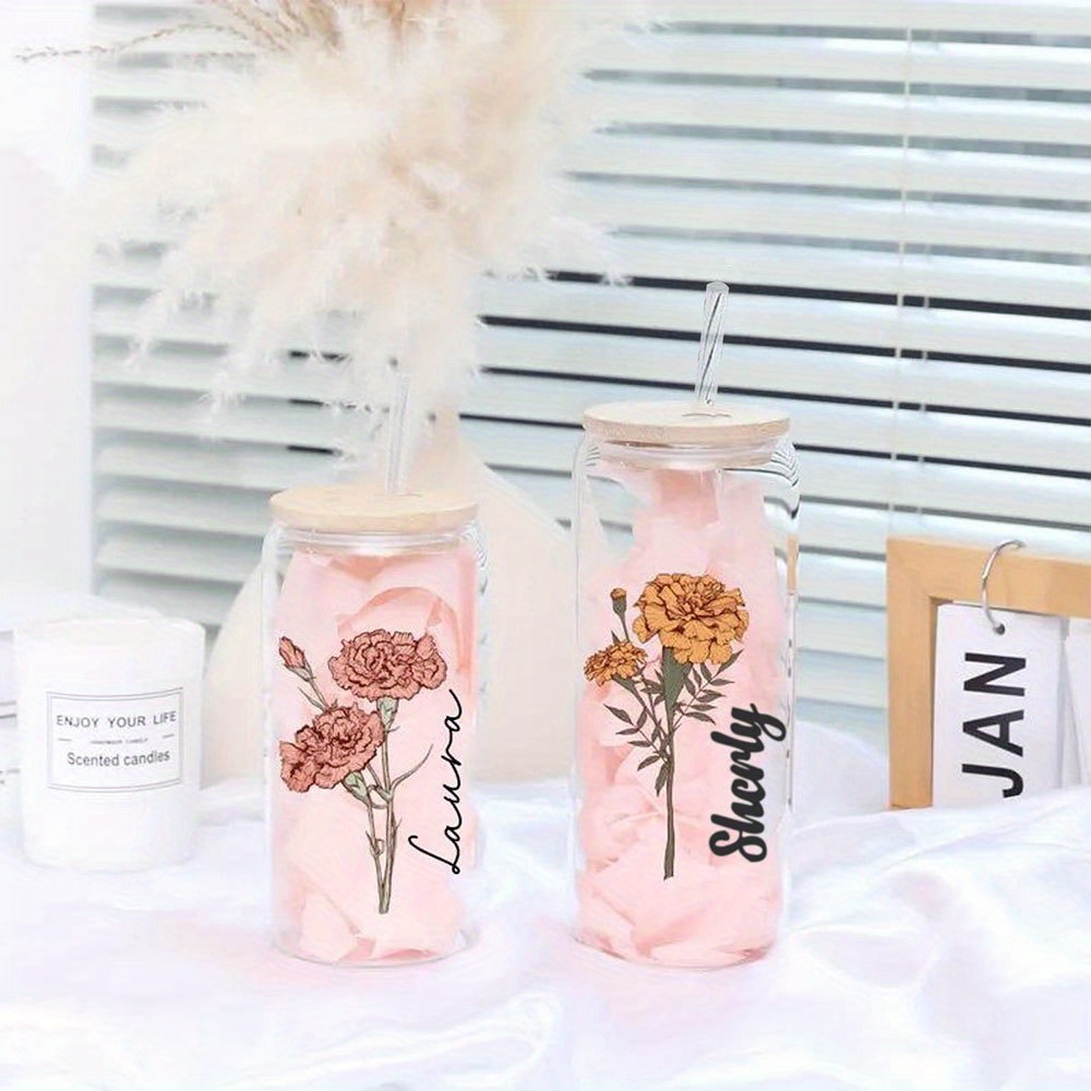 Personalized Floral Daisy Glas - Coffee Equipment With Name recension och pris